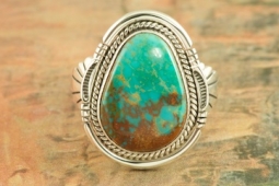 Genuine Manassa Turquoise Sterling Silver Ring
